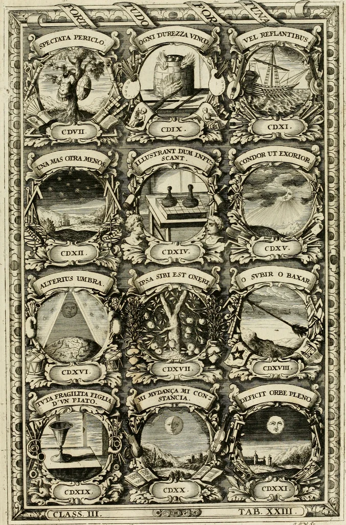 An illustration from Symbolographia, sive, De arte symbolica : sermones septem, 1702, leaf 584