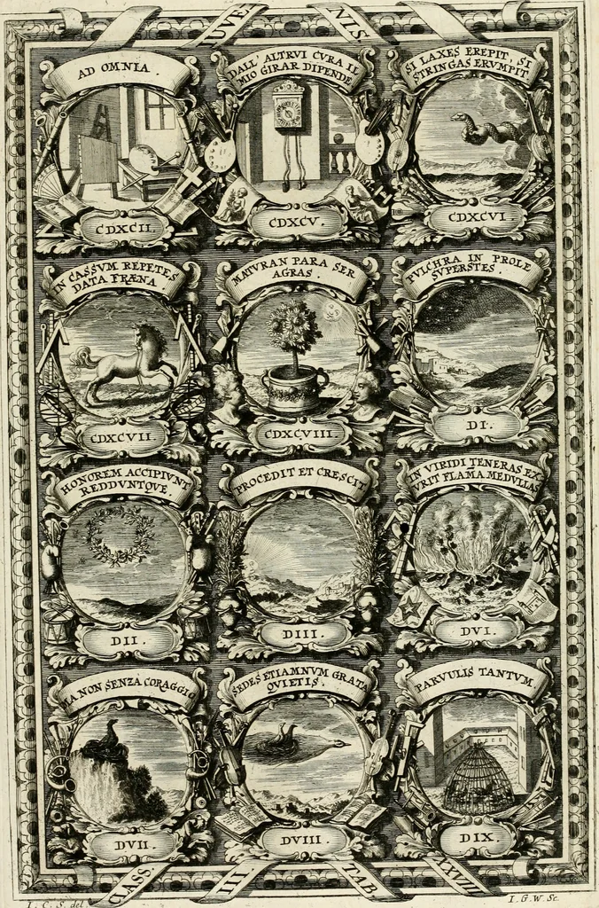 An illustration from Symbolographia, sive, De arte symbolica : sermones septem, 1702, leaf 594