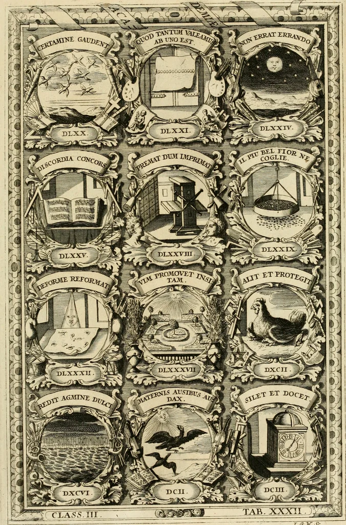 An illustration from Symbolographia, sive, De arte symbolica : sermones septem, 1702, leaf 602