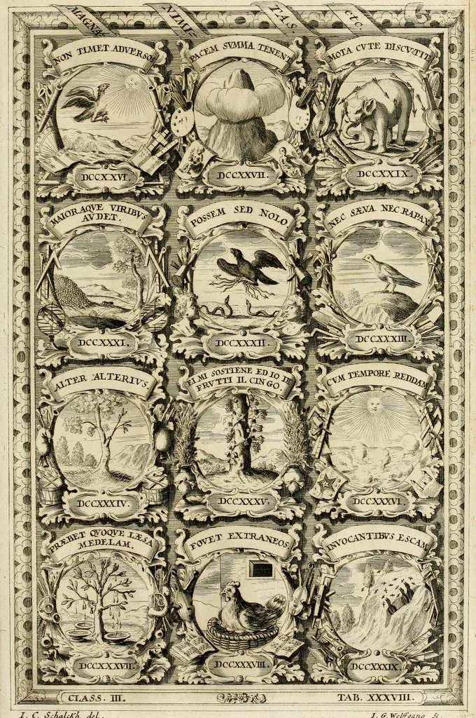 An illustration from Symbolographia, sive, De arte symbolica : sermones septem, 1702, leaf 614