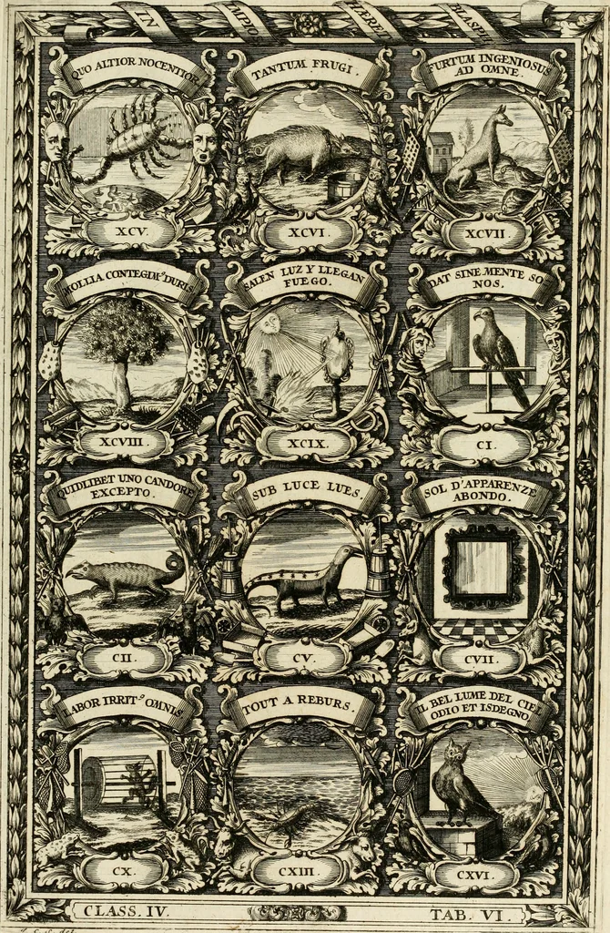 An illustration from Symbolographia, sive, De arte symbolica : sermones septem, 1702, leaf 690