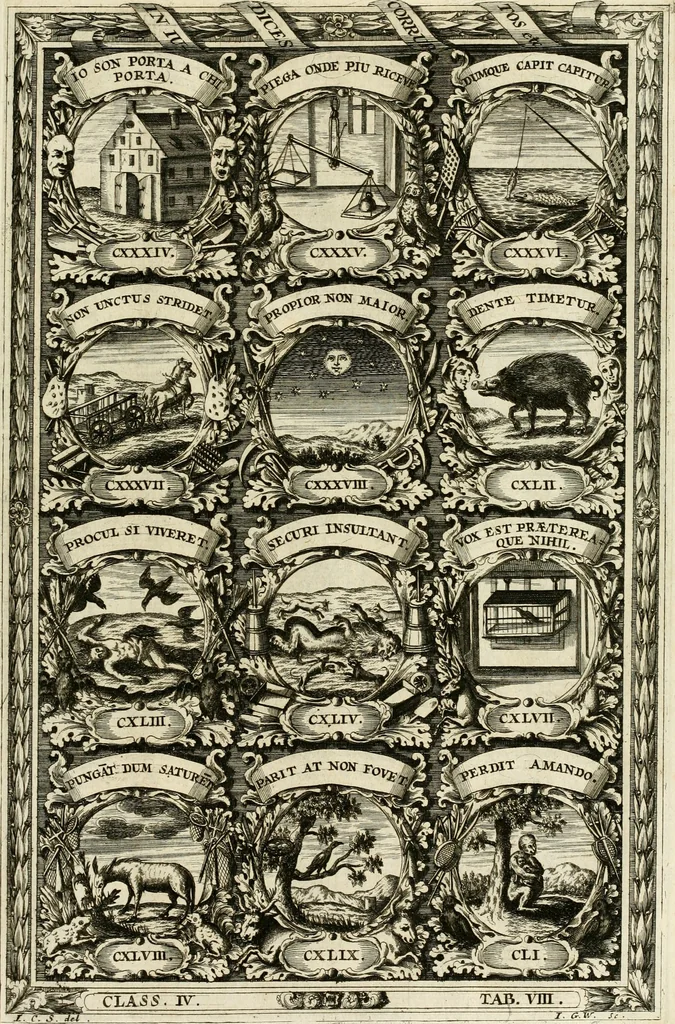 An illustration from Symbolographia, sive, De arte symbolica : sermones septem, 1702, leaf 694