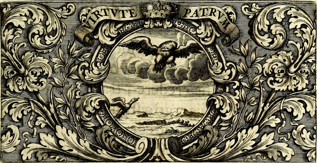 An illustration from Symbolographia, sive De arte symbolica sermones septem, 1702, leaf 12