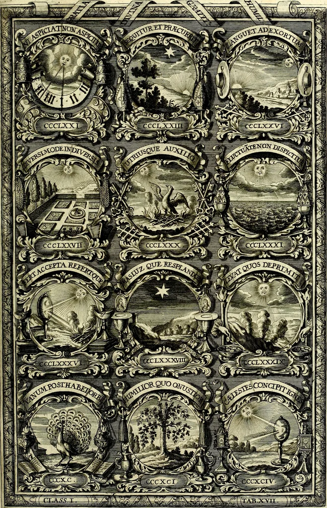 An illustration from Symbolographia, sive De arte symbolica sermones septem, 1702, leaf 214