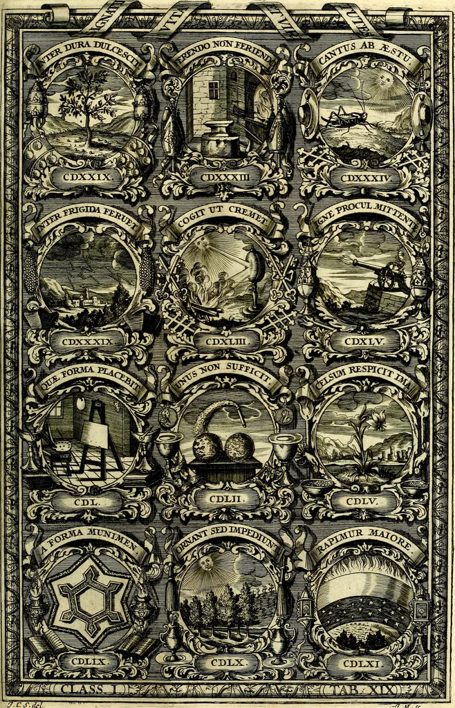 An illustration from Symbolographia, sive De arte symbolica sermones septem, 1702, leaf 218
