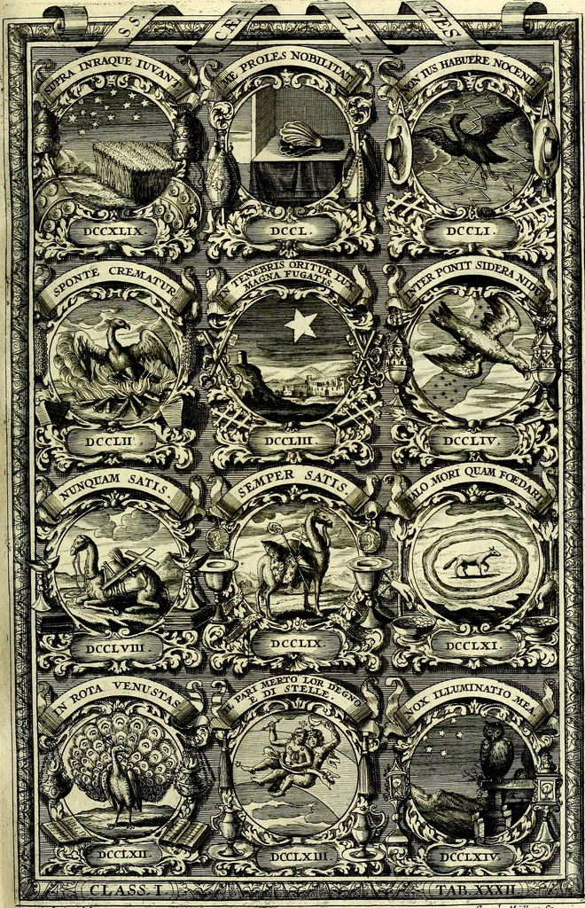 An illustration from Symbolographia, sive De arte symbolica sermones septem, 1702, leaf 244
