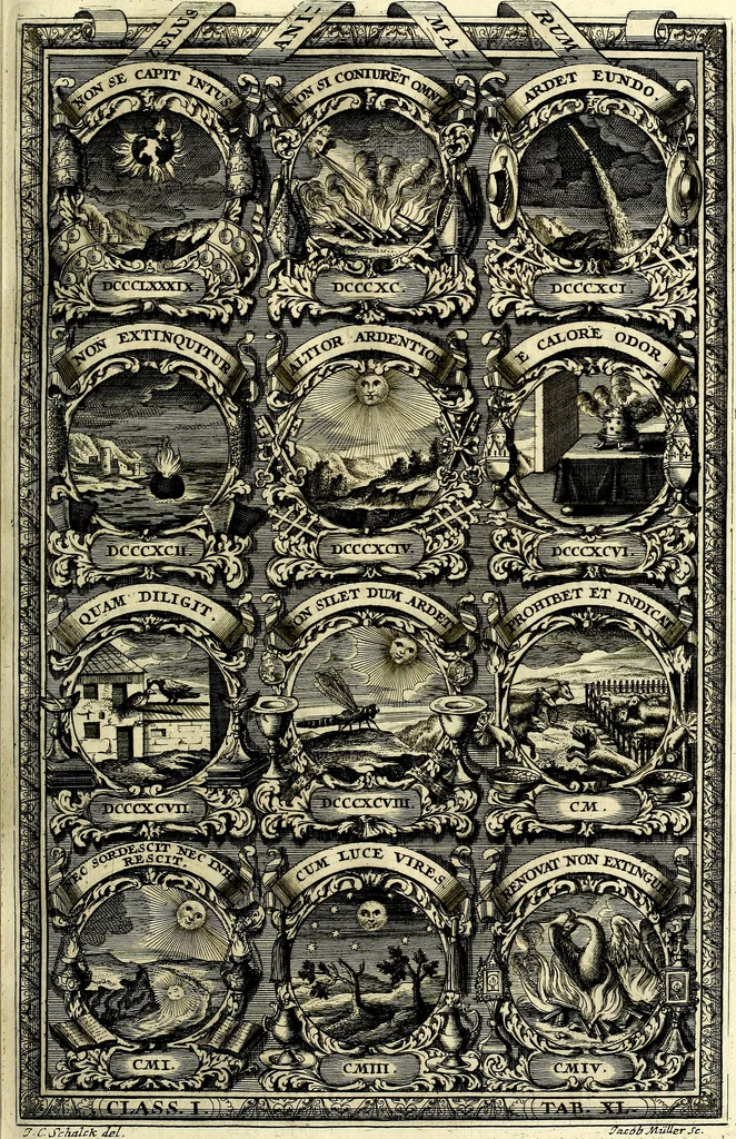 An illustration from Symbolographia, sive De arte symbolica sermones septem, 1702, leaf 260