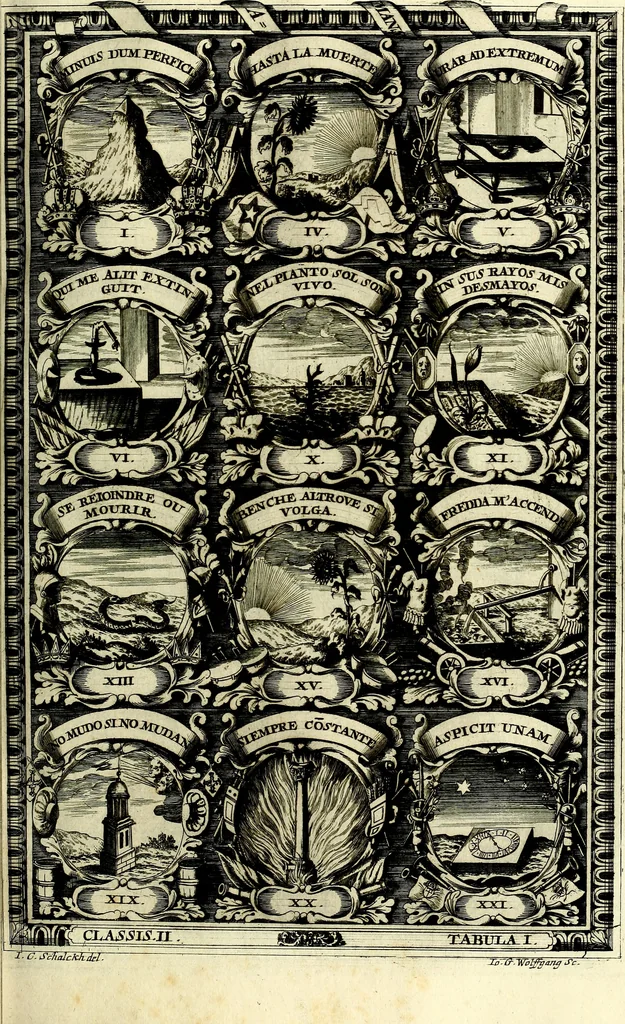 An illustration from Symbolographia, sive De arte symbolica sermones septem, 1702, leaf 342