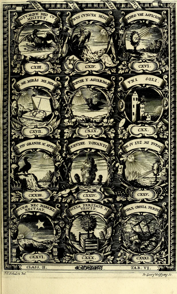 An illustration from Symbolographia, sive De arte symbolica sermones septem, 1702, leaf 348