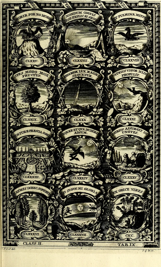 An illustration from Symbolographia, sive De arte symbolica sermones septem, 1702, leaf 354
