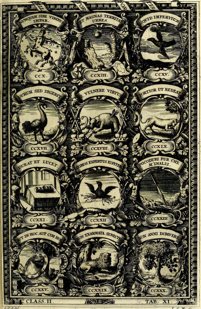 An illustration from Symbolographia, sive De arte symbolica sermones septem, 1702, leaf 358