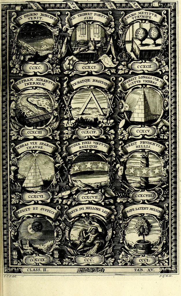 An illustration from Symbolographia, sive De arte symbolica sermones septem, 1702, leaf 366