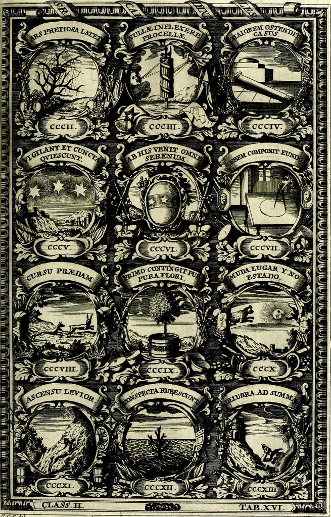 An illustration from Symbolographia, sive De arte symbolica sermones septem, 1702, leaf 368