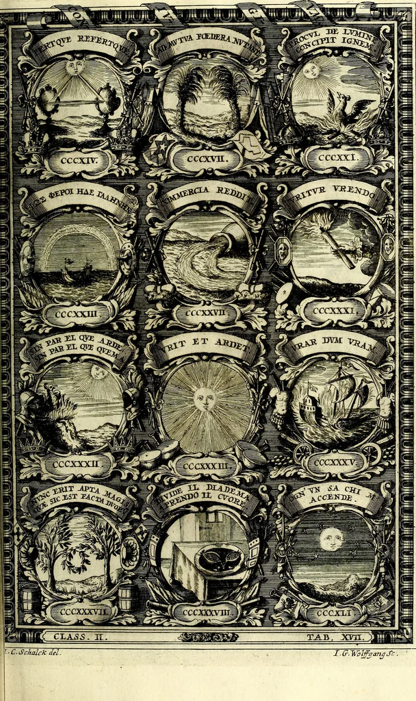 An illustration from Symbolographia, sive De arte symbolica sermones septem, 1702, leaf 370