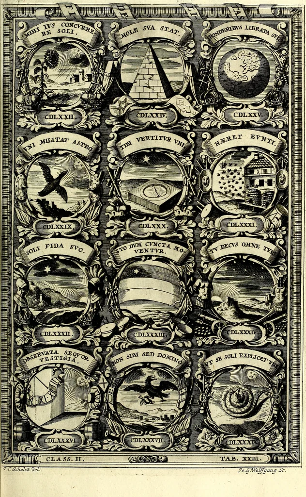 An illustration from Symbolographia, sive De arte symbolica sermones septem, 1702, leaf 382