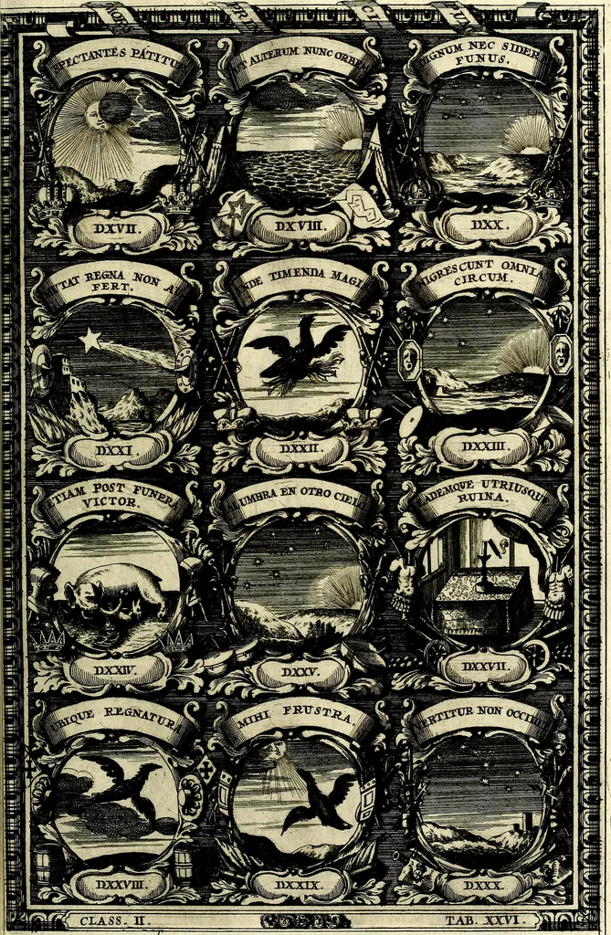 An illustration from Symbolographia, sive De arte symbolica sermones septem, 1702, leaf 388