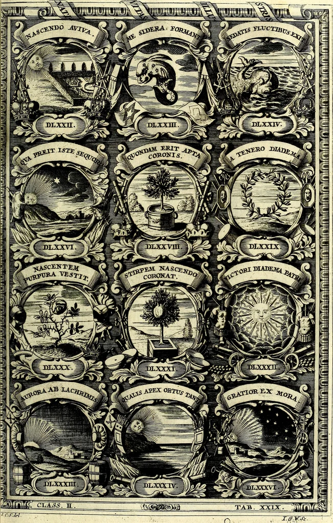 An illustration from Symbolographia, sive De arte symbolica sermones septem, 1702, leaf 394
