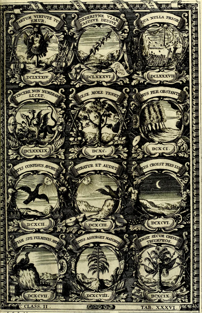 An illustration from Symbolographia, sive De arte symbolica sermones septem, 1702, leaf 408