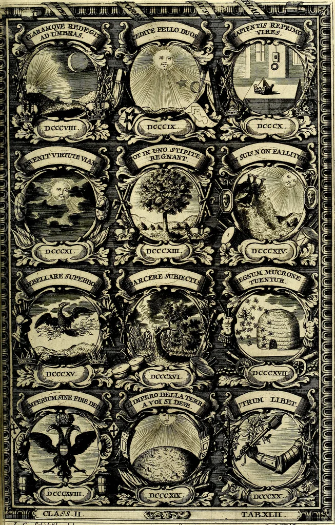 An illustration from Symbolographia, sive De arte symbolica sermones septem, 1702, leaf 420