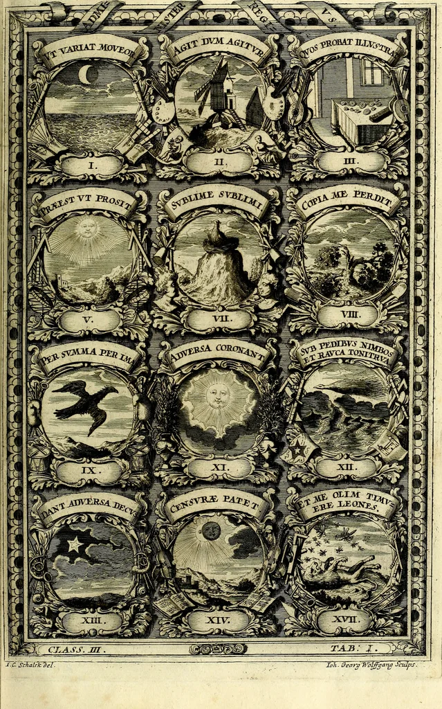 An illustration from Symbolographia, sive De arte symbolica sermones septem, 1702, leaf 542