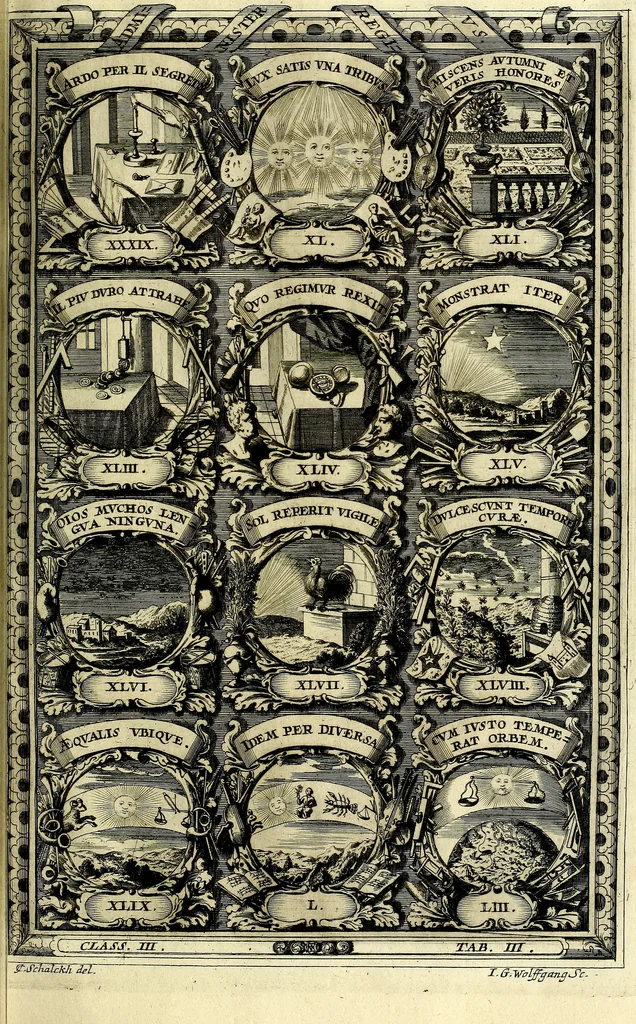 An illustration from Symbolographia, sive De arte symbolica sermones septem, 1702, leaf 546