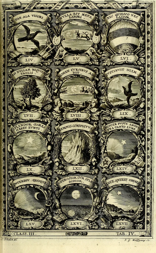 An illustration from Symbolographia, sive De arte symbolica sermones septem, 1702, leaf 548