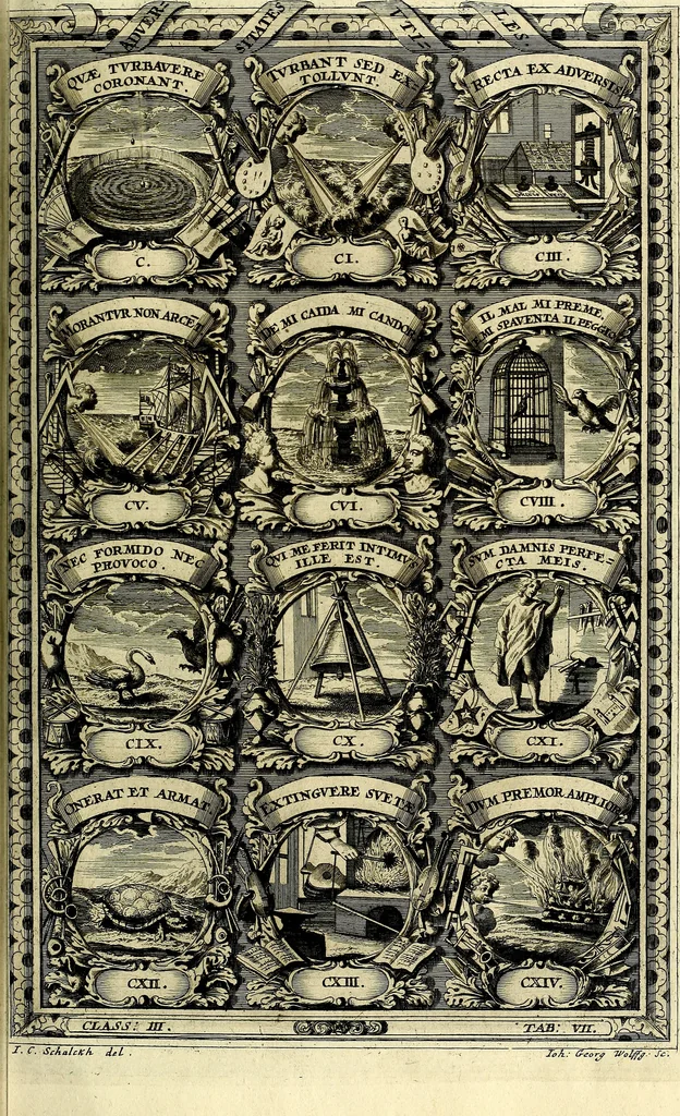 An illustration from Symbolographia, sive De arte symbolica sermones septem, 1702, leaf 554