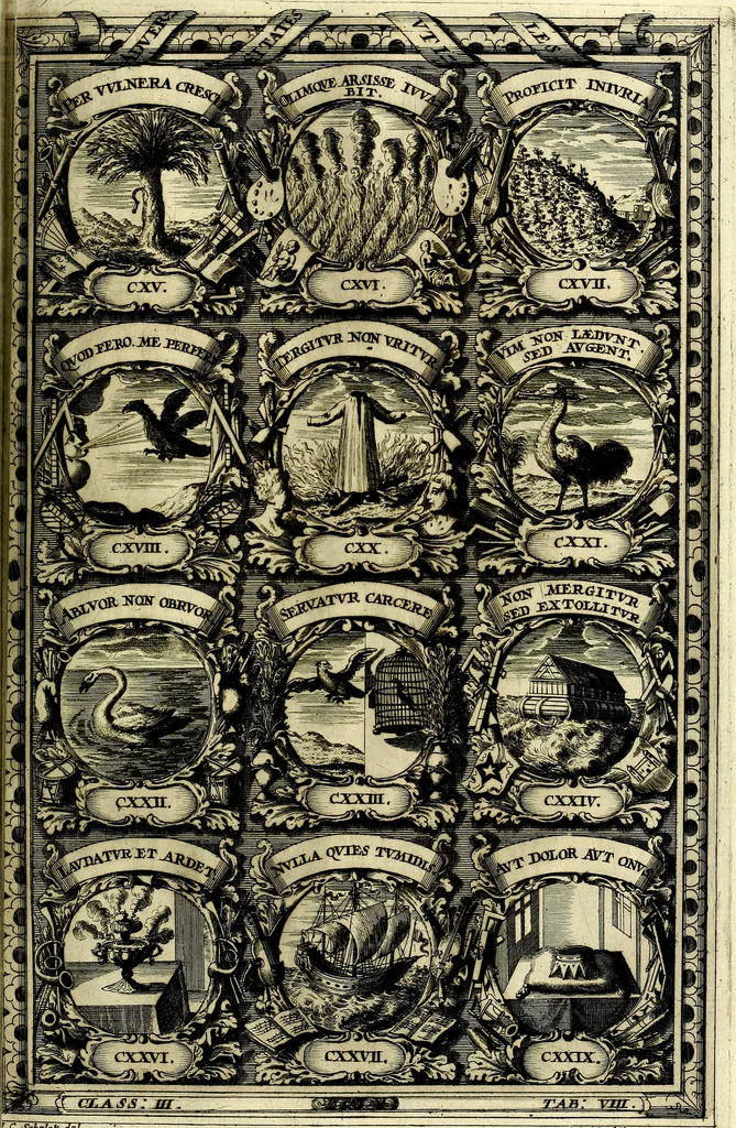 An illustration from Symbolographia, sive De arte symbolica sermones septem, 1702, leaf 556