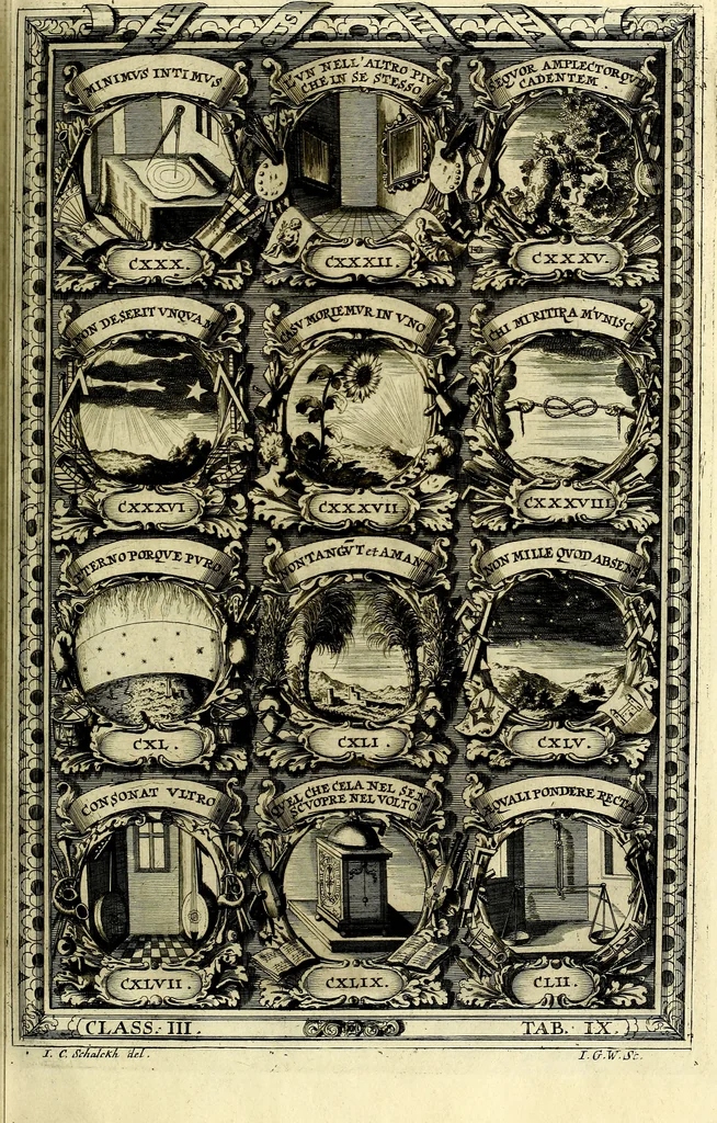 An illustration from Symbolographia, sive De arte symbolica sermones septem, 1702, leaf 558
