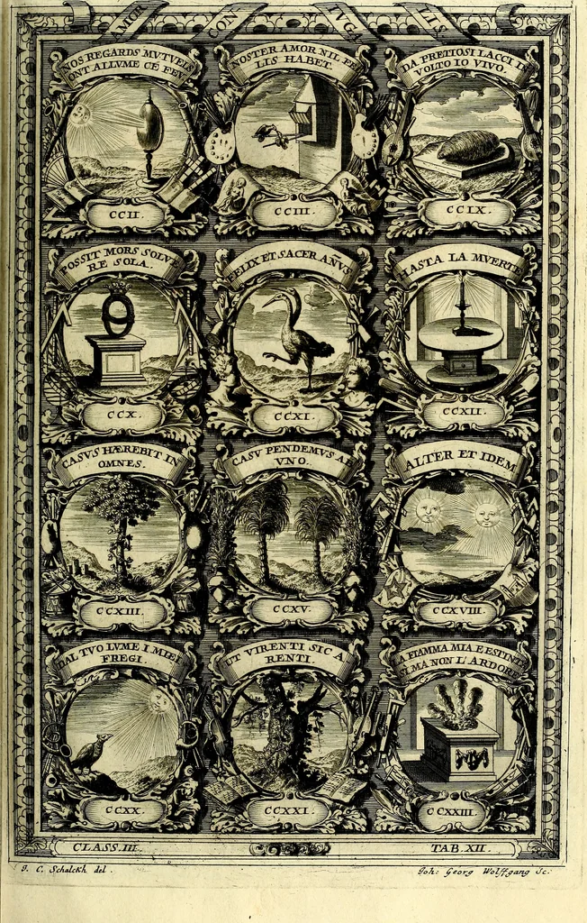 An illustration from Symbolographia, sive De arte symbolica sermones septem, 1702, leaf 564