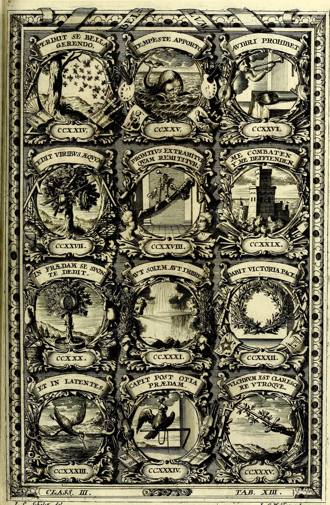An illustration from Symbolographia, sive De arte symbolica sermones septem, 1702, leaf 566
