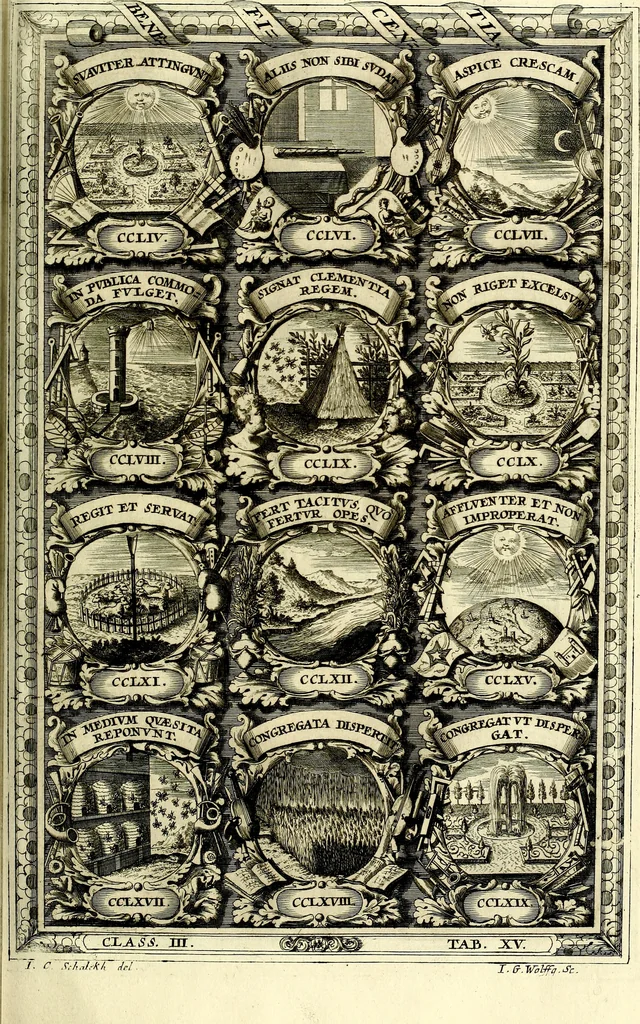 An illustration from Symbolographia, sive De arte symbolica sermones septem, 1702, leaf 570