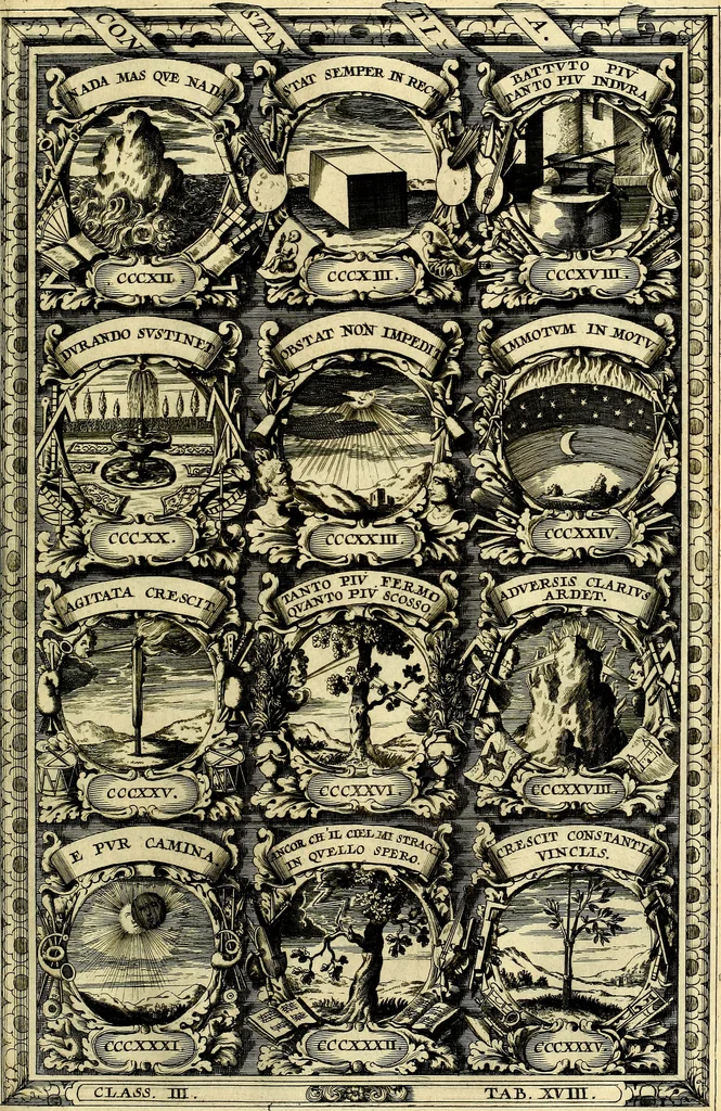 An illustration from Symbolographia, sive De arte symbolica sermones septem, 1702, leaf 576