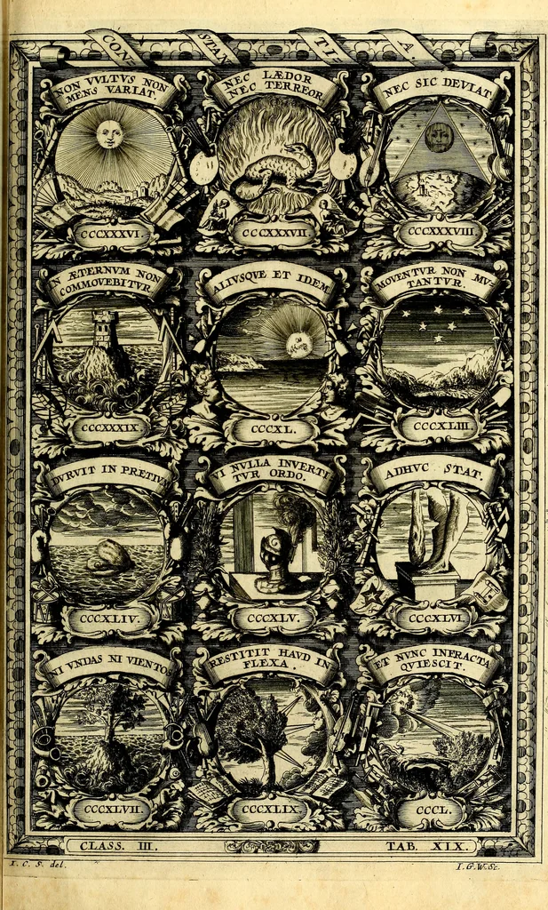 An illustration from Symbolographia, sive De arte symbolica sermones septem, 1702, leaf 578