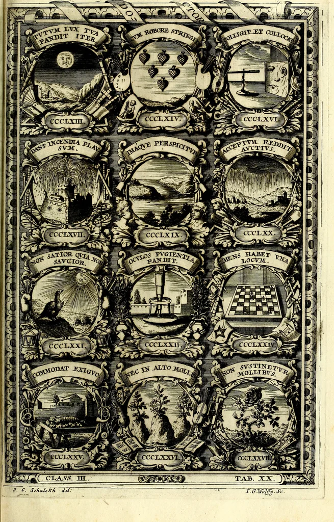 An illustration from Symbolographia, sive De arte symbolica sermones septem, 1702, leaf 580