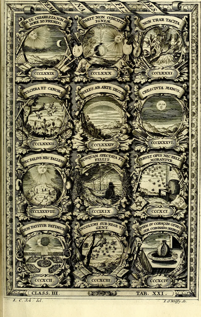An illustration from Symbolographia, sive De arte symbolica sermones septem, 1702, leaf 582