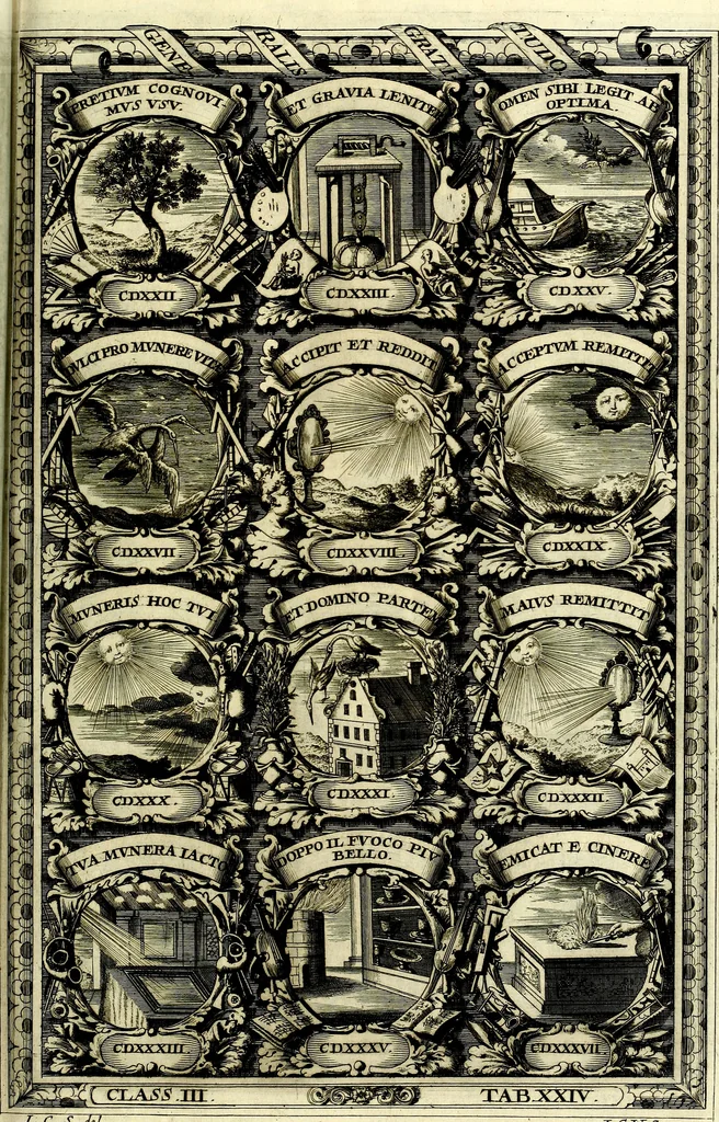 An illustration from Symbolographia, sive De arte symbolica sermones septem, 1702, leaf 588
