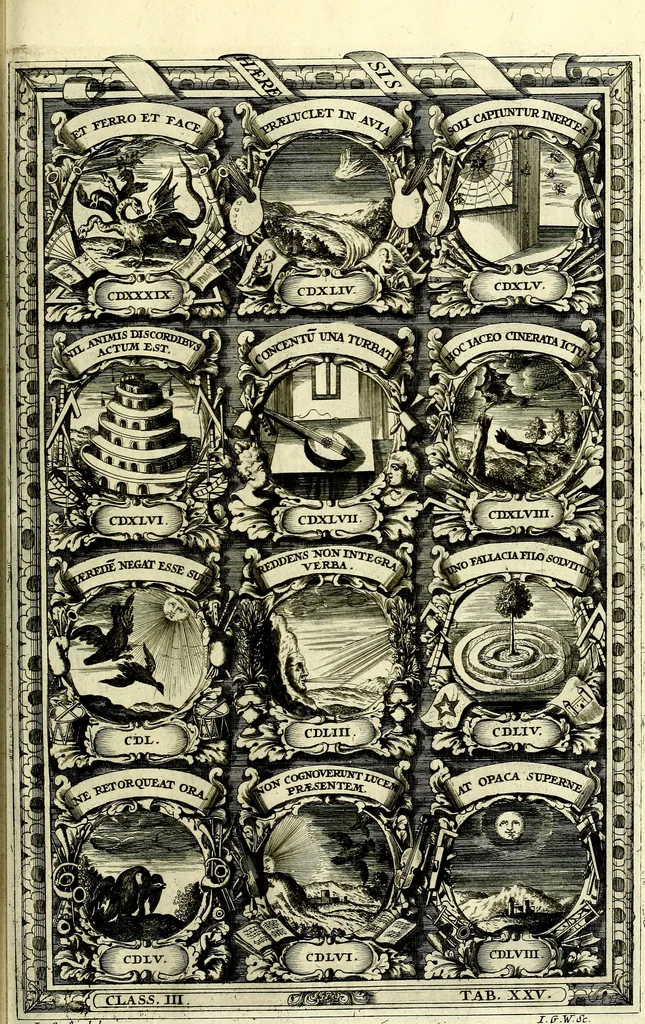 An illustration from Symbolographia, sive De arte symbolica sermones septem, 1702, leaf 590