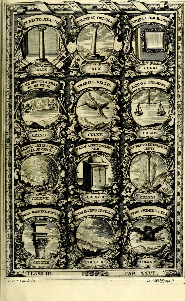 An illustration from Symbolographia, sive De arte symbolica sermones septem, 1702, leaf 592