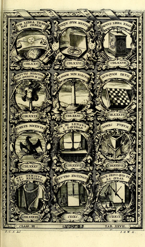 An illustration from Symbolographia, sive De arte symbolica sermones septem, 1702, leaf 594
