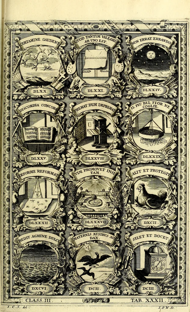An illustration from Symbolographia, sive De arte symbolica sermones septem, 1702, leaf 604