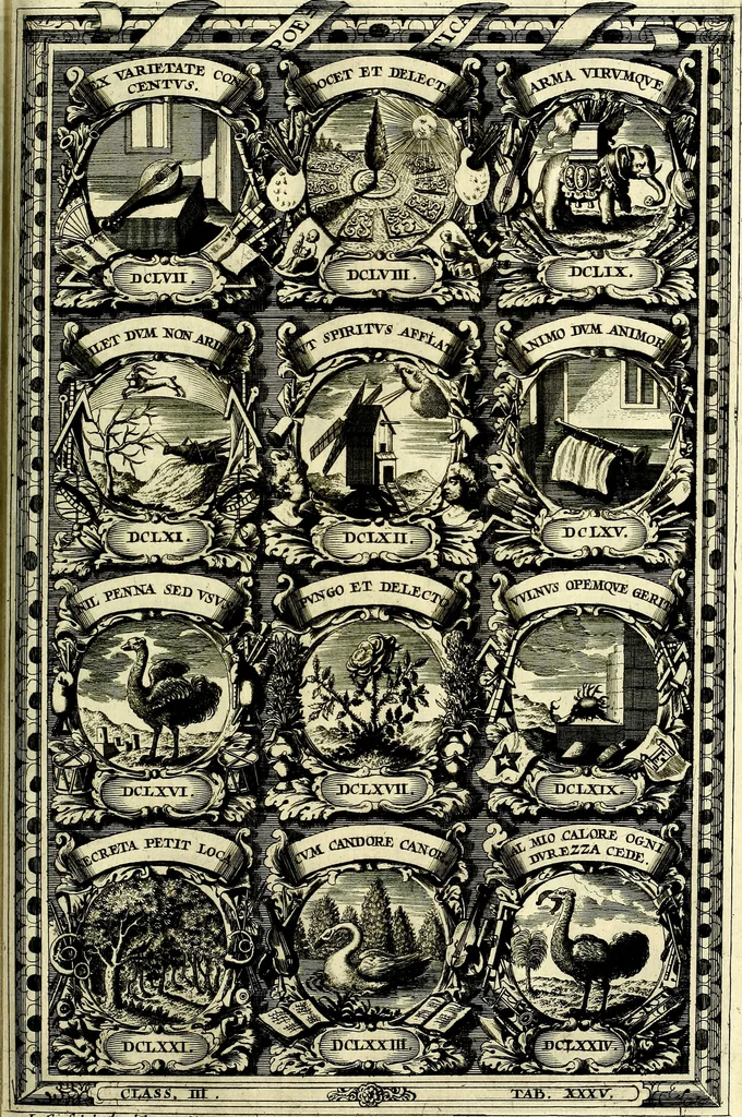 An illustration from Symbolographia, sive De arte symbolica sermones septem, 1702, leaf 608