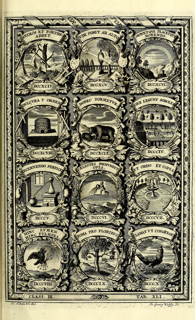 An illustration from Symbolographia, sive De arte symbolica sermones septem, 1702, leaf 620