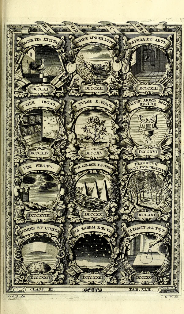 An illustration from Symbolographia, sive De arte symbolica sermones septem, 1702, leaf 622