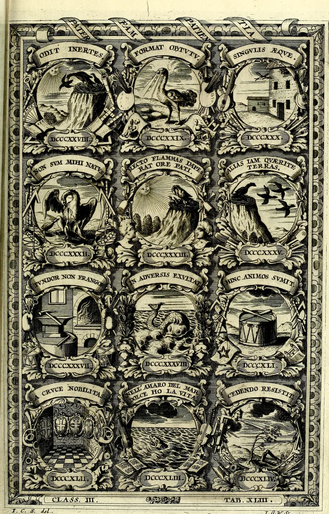 An illustration from Symbolographia, sive De arte symbolica sermones septem, 1702, leaf 624
