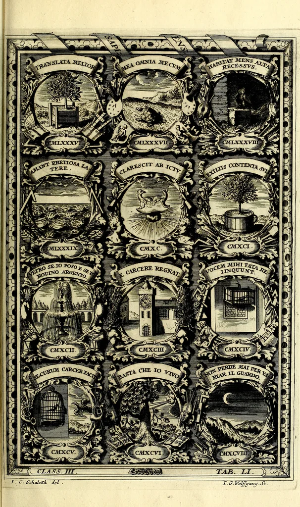 An illustration from Symbolographia, sive De arte symbolica sermones septem, 1702, leaf 640