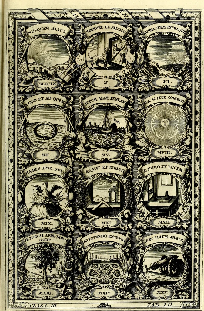 An illustration from Symbolographia, sive De arte symbolica sermones septem, 1702, leaf 642
