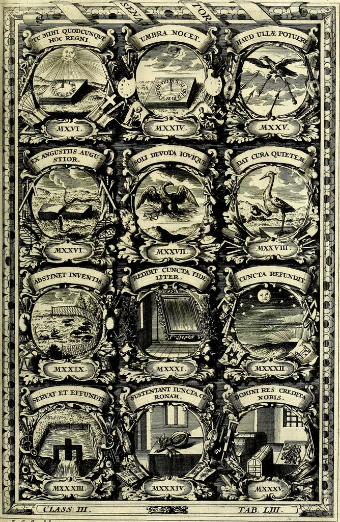 An illustration from Symbolographia, sive De arte symbolica sermones septem, 1702, leaf 644