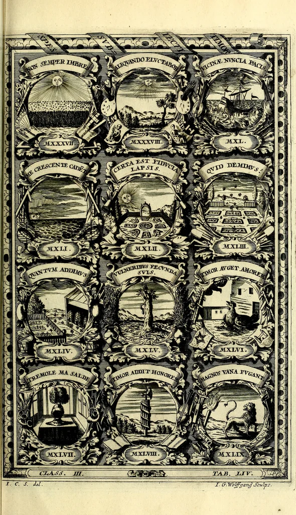 An illustration from Symbolographia, sive De arte symbolica sermones septem, 1702, leaf 646