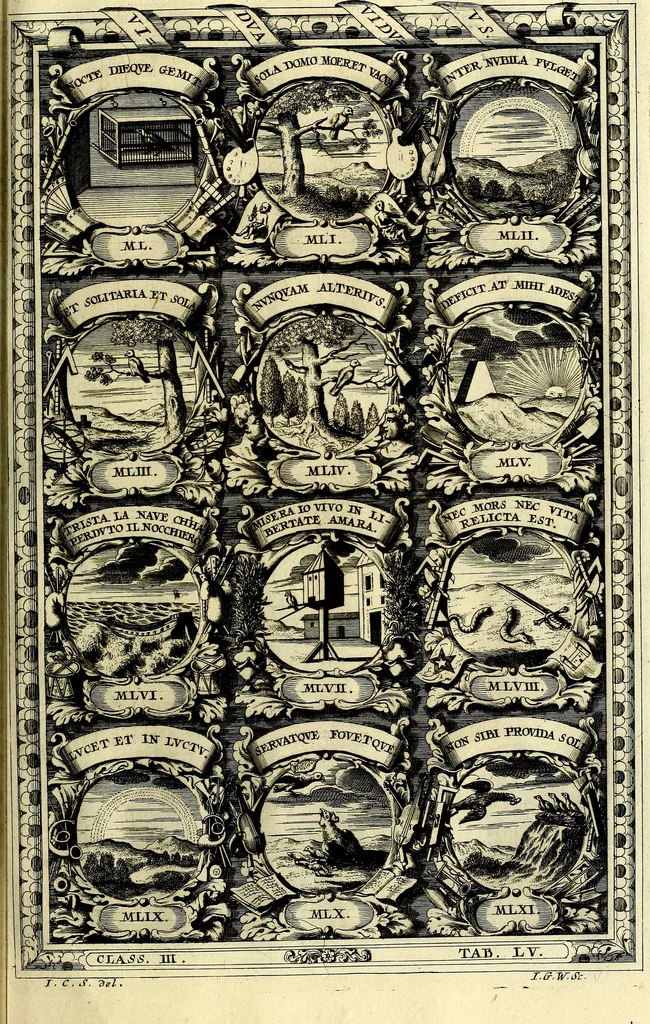 An illustration from Symbolographia, sive De arte symbolica sermones septem, 1702, leaf 648